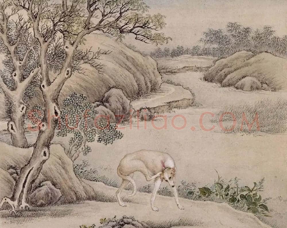 清代嵇璜书法+艾启蒙绘画《十骏犬图册》 | 传世书法作品鉴赏