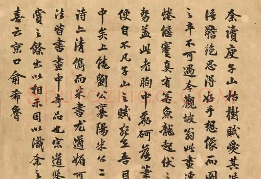 米芾行书题跋苏轼《枯木怪石图》 | 毛笔书法作品