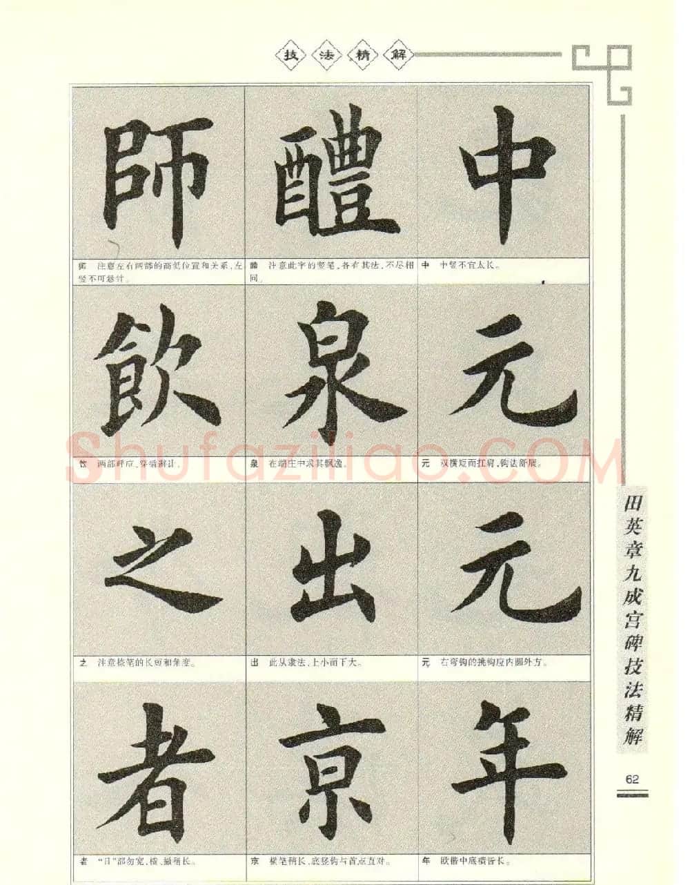 《田英章九成宫碑技法精解》字帖下载 | 毛笔楷书字帖