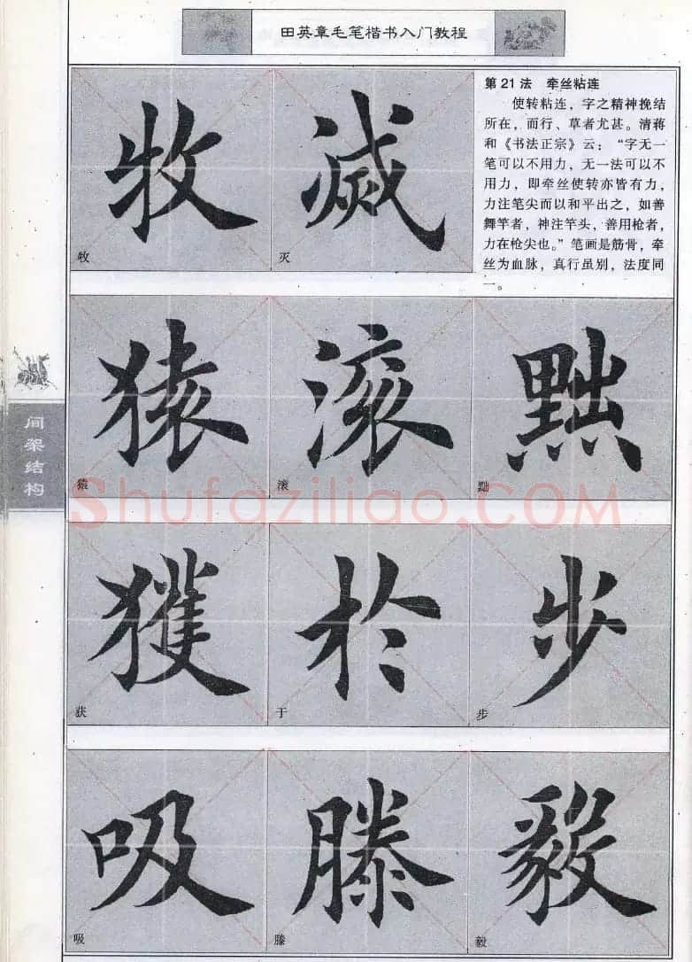 田英章《毛笔楷书入门教程间架结构》 | 毛笔楷书字帖