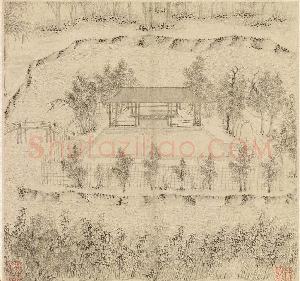 文徵明书画欣赏《山水诗画册页》大图16开 | 传世书法作品鉴赏