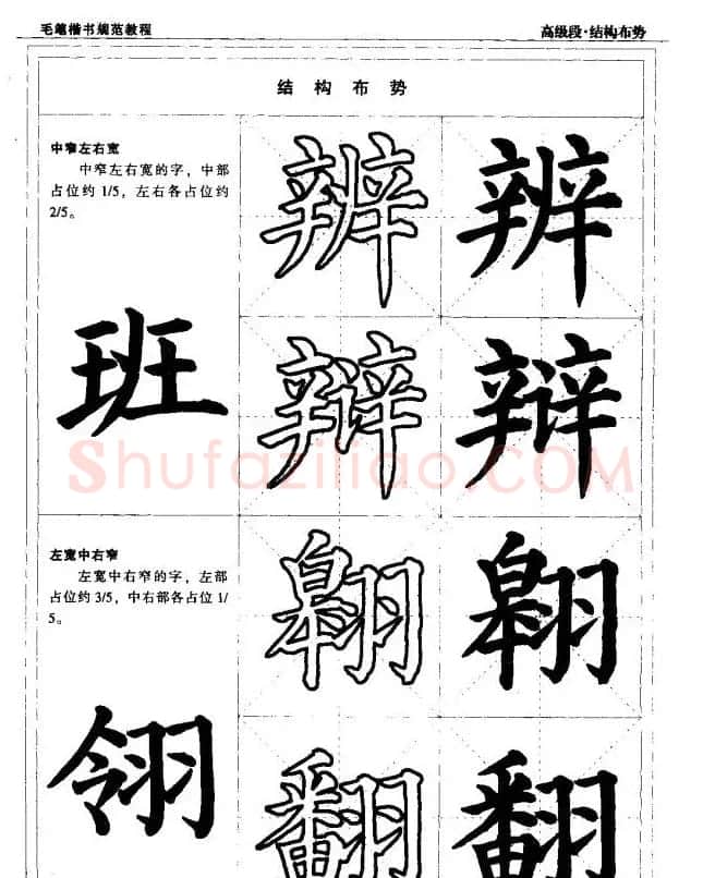 书法段位评比指导教材《毛笔楷书实用教程-结构布势》 | 软笔楷书字帖