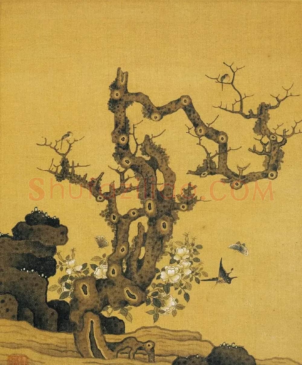 陈洪绶花鸟精品册附谢稚柳唐云书法题跋 | 传世书法作品精选