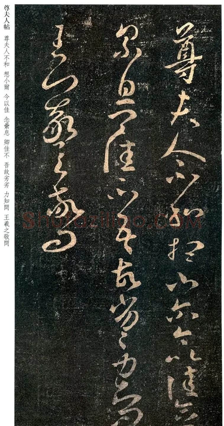 王羲之书法草书欣赏《尊夫人帖》 | 名家书法作品赏析