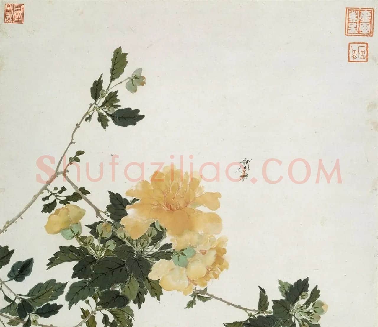清代居廉花卉虫草册页八开 | 传世书法作品欣赏