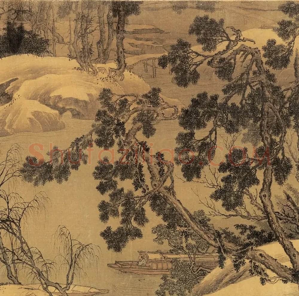 北宋高克明山水画《雪意图》附书法题跋 | 传世书法作品精选