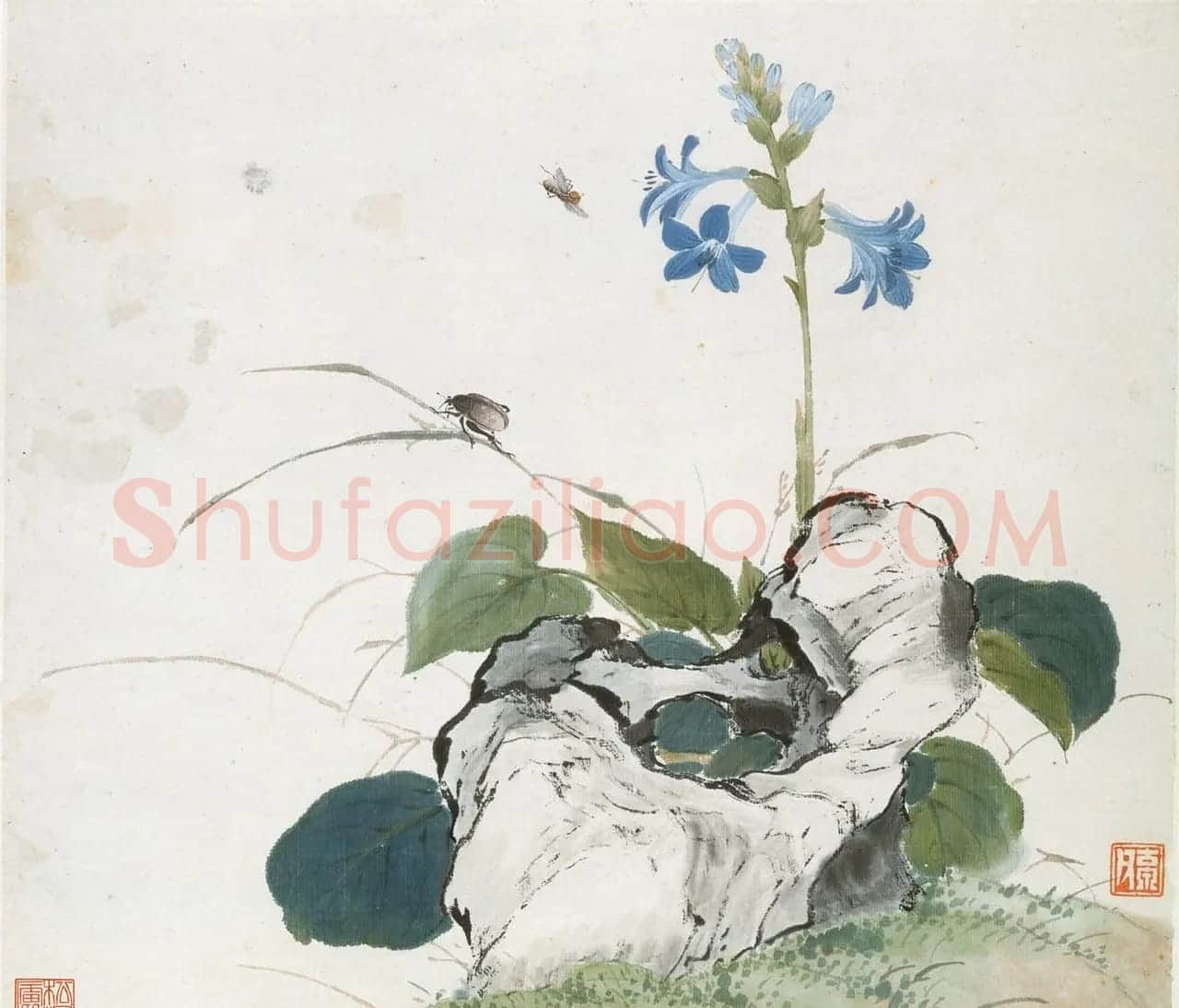 清代居廉花卉虫草册页八开 | 传世书法作品欣赏