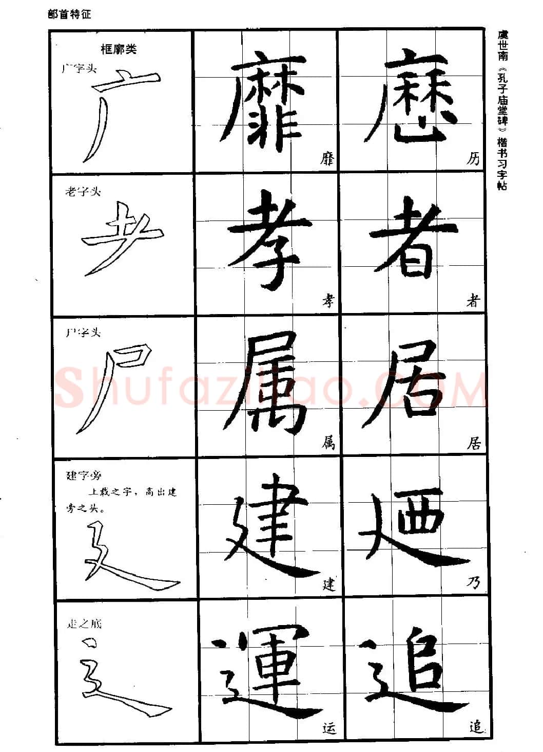 虞世南《孔子庙堂碑》楷书习字帖 | 毛笔楷书字帖