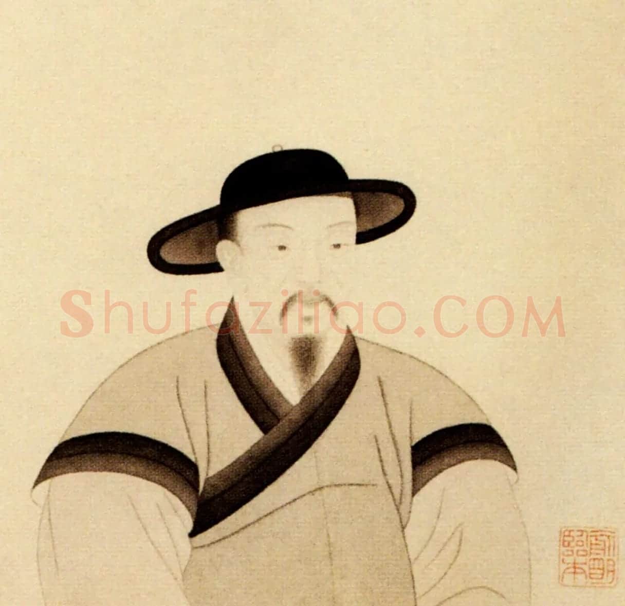 赵孟頫自画像《元赵文敏公像》 | 传世书法作品赏析