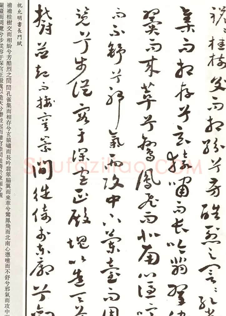 祝枝山章草书法《祝允明书长门赋》 | 书法名家作品欣赏
