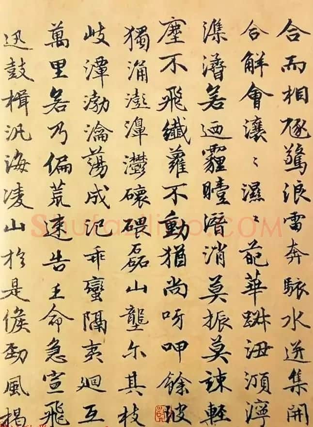 赵孟頫50岁行楷书法册页《海赋》两种 | 名家书法作品赏析