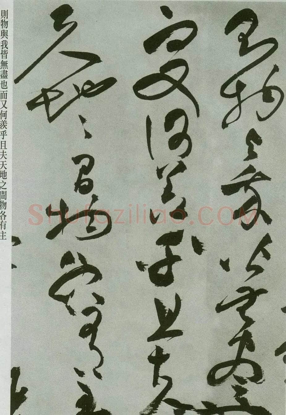 祝允明草书字帖欣赏《前赤壁赋》 | 毛笔草书字帖