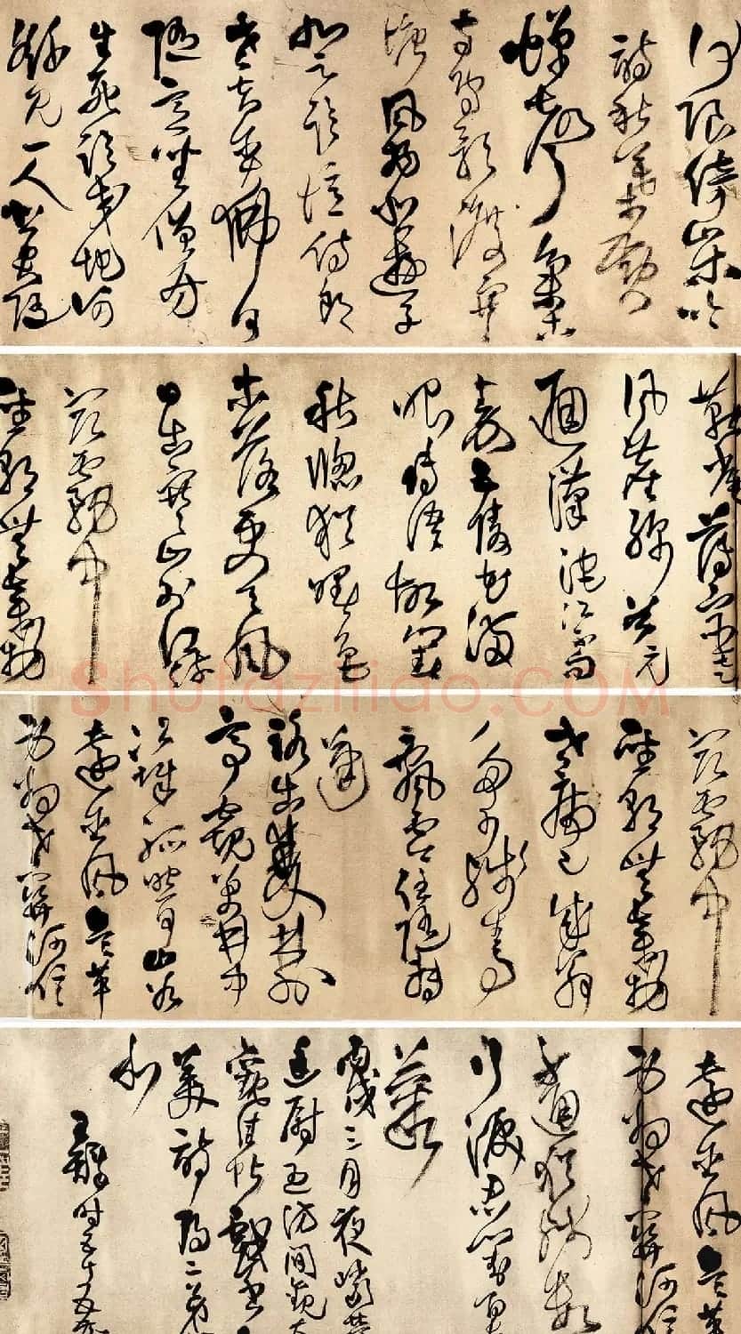 王铎55岁草书手卷《杜甫五言律诗四首》 | 书法长卷