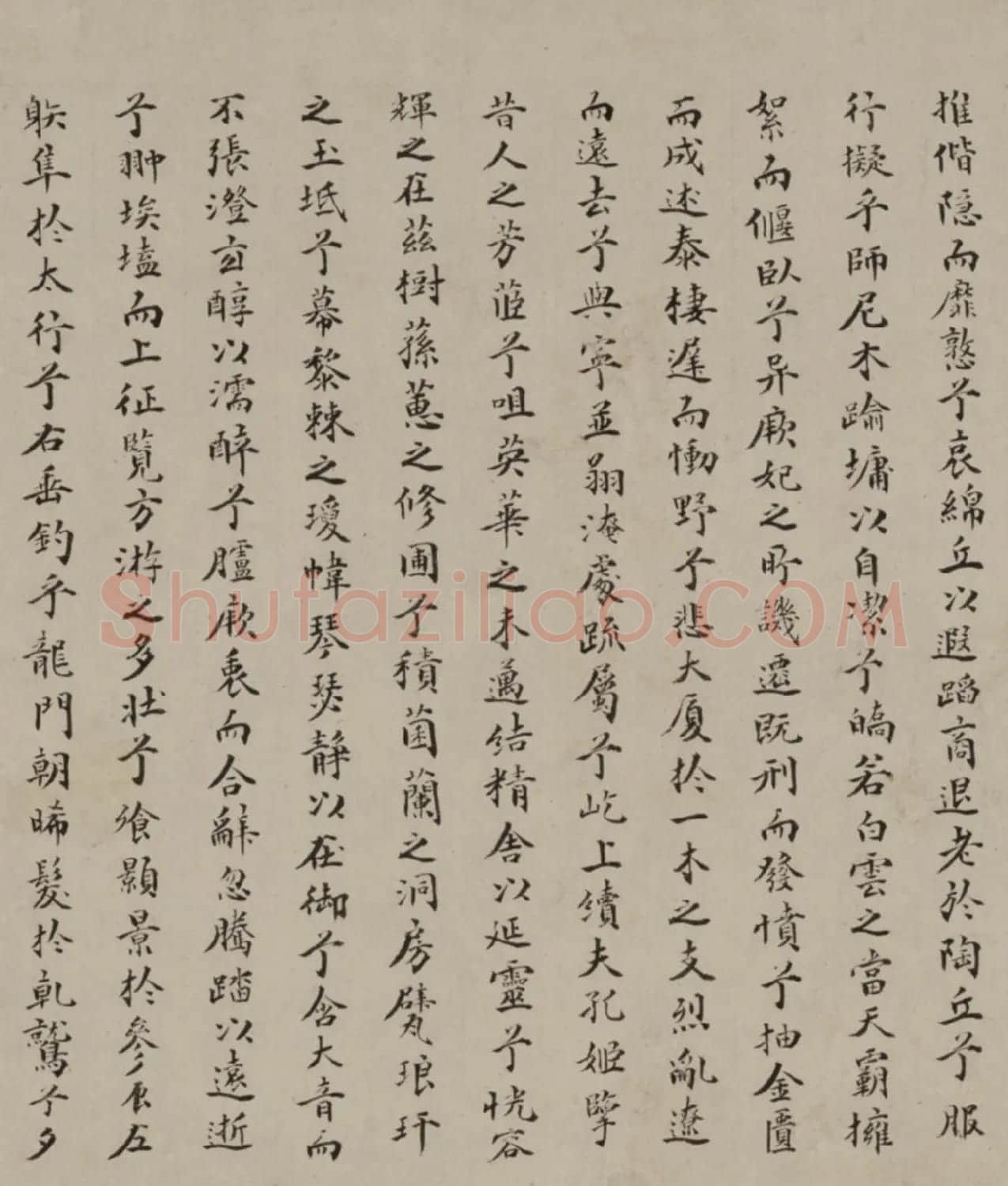 明代陈九德楷书题仇英《归汾图》 | 书法长卷
