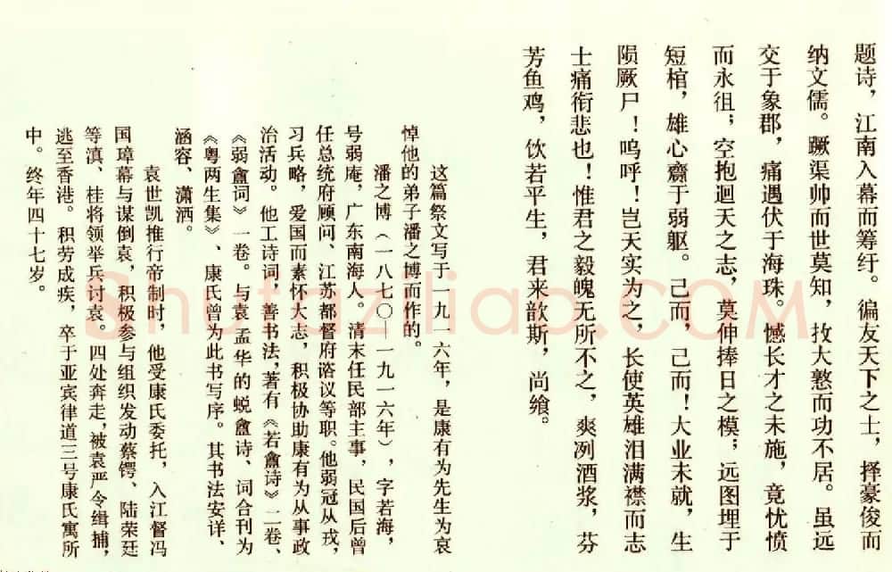 康有为书法墨迹欣赏《祭潘海若文》 | 毛笔书法作品