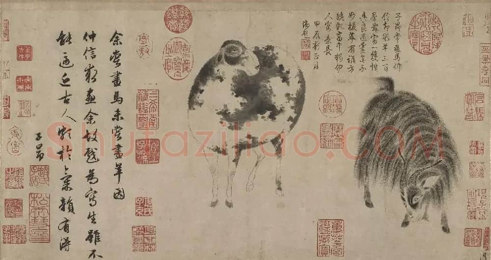 赵孟頫书画欣赏《二羊图》 | 传世书法作品精选