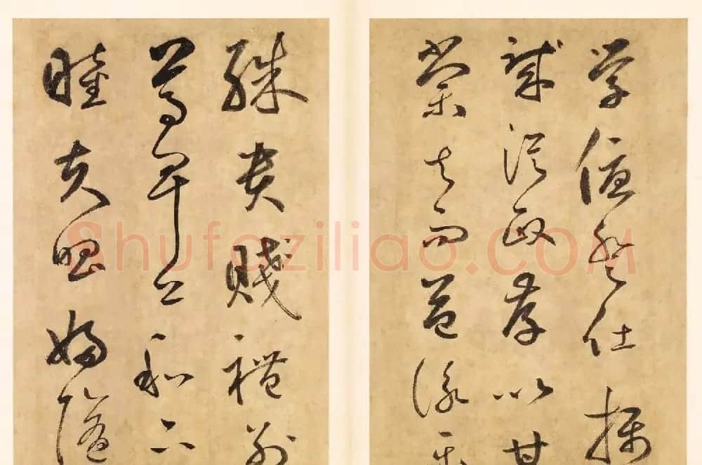 元代边武草书千字文册页三十七开 | 毛笔书法作品