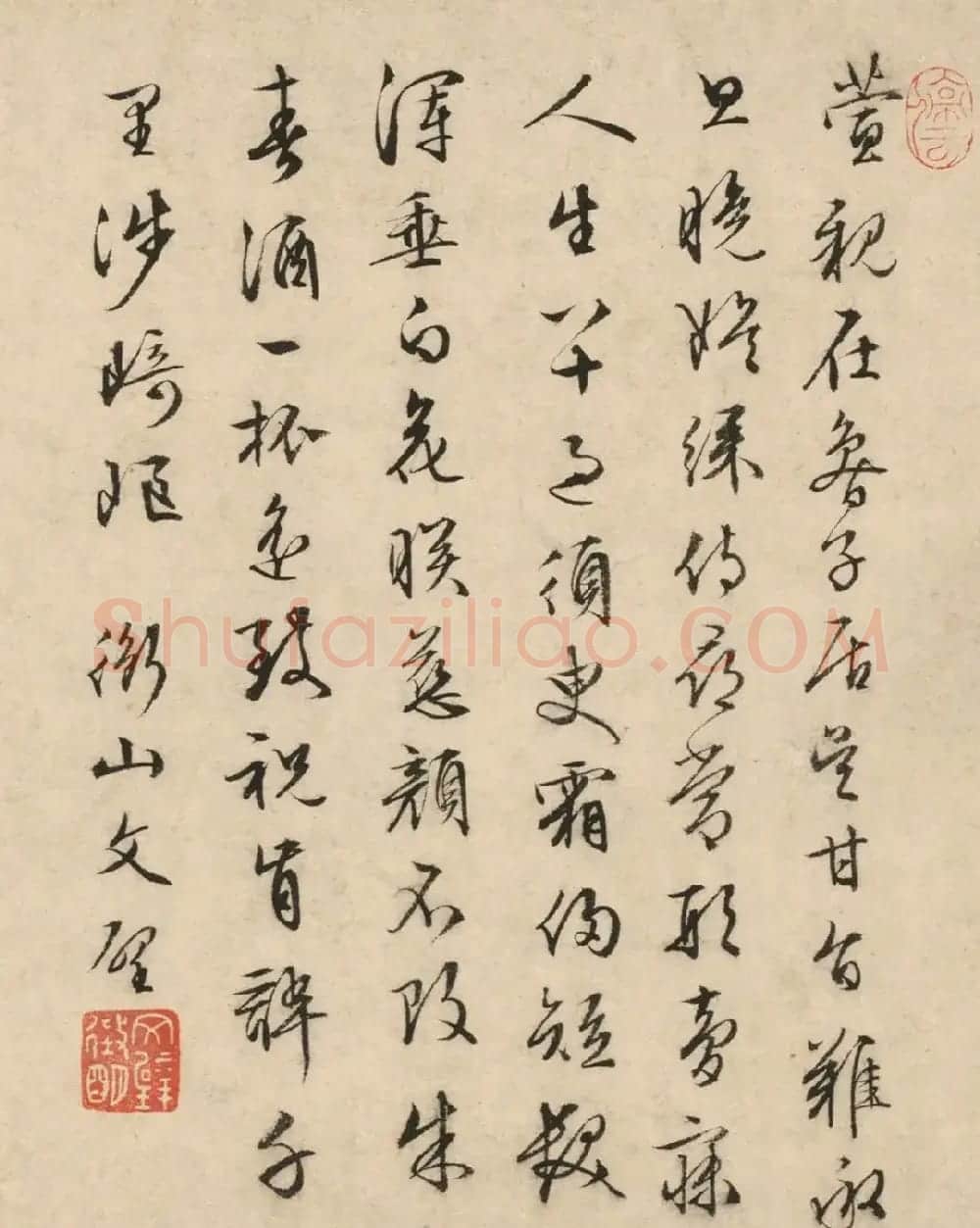 文徵明17岁书法《文壁为周母祝寿诗》 | 书法名家作品欣赏