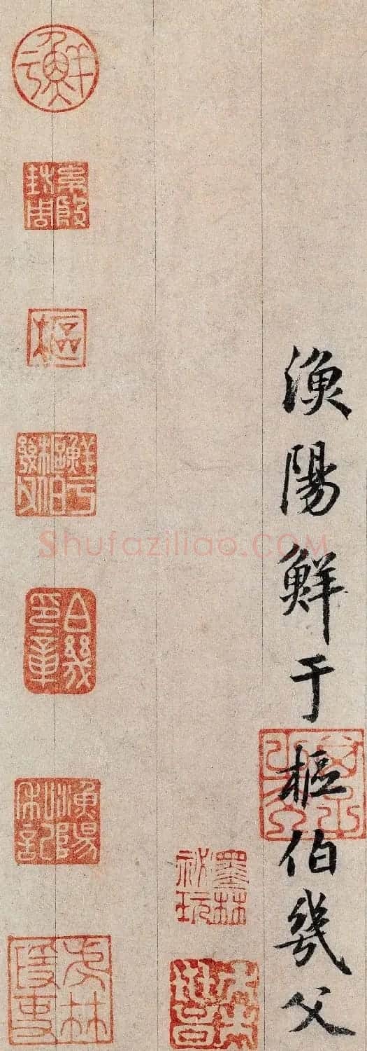 鲜于枢书法大图欣赏《跋王大令保母帖》 | 软笔书法作品