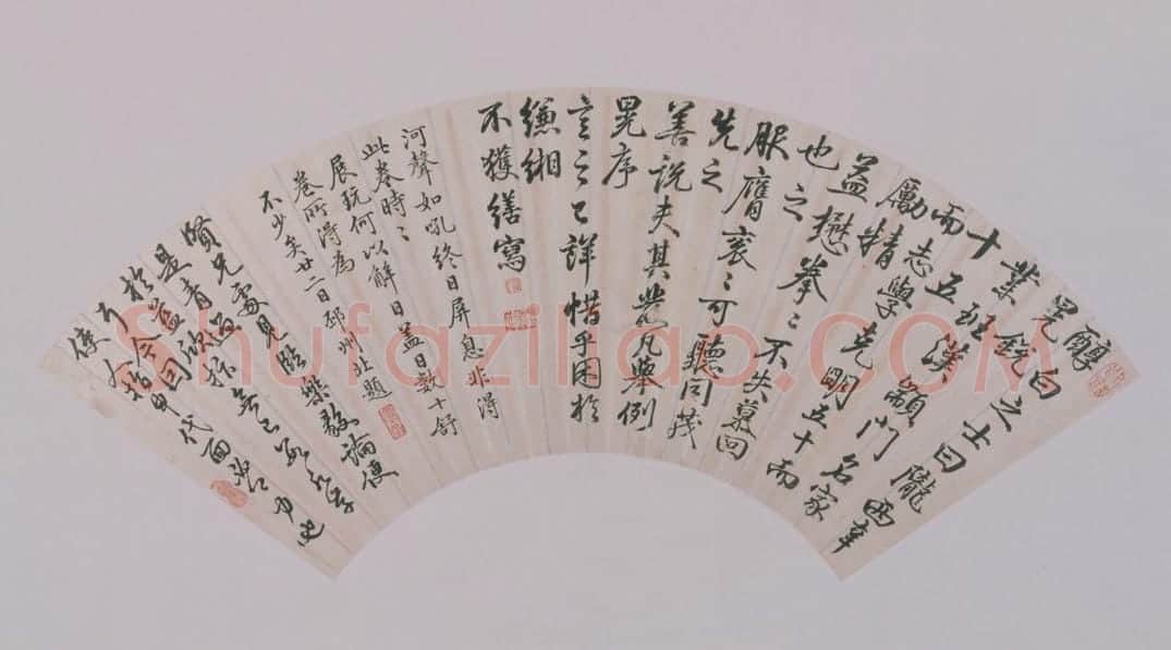 汪承霈行书帖跋扇页 | 故宫书法类藏品