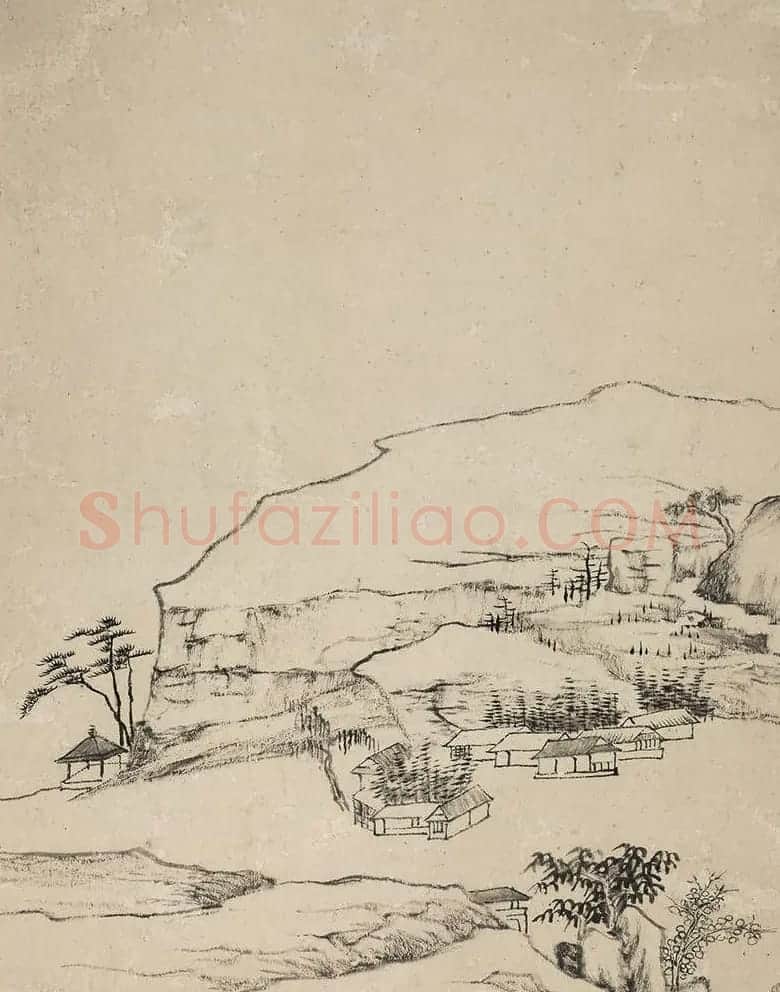 查士标书法题弘仁山水八开 | 传世书法作品鉴赏