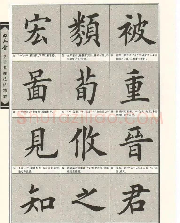 欧楷字帖欣赏《田英章皇甫君碑技法精解》 | 毛笔楷书字帖