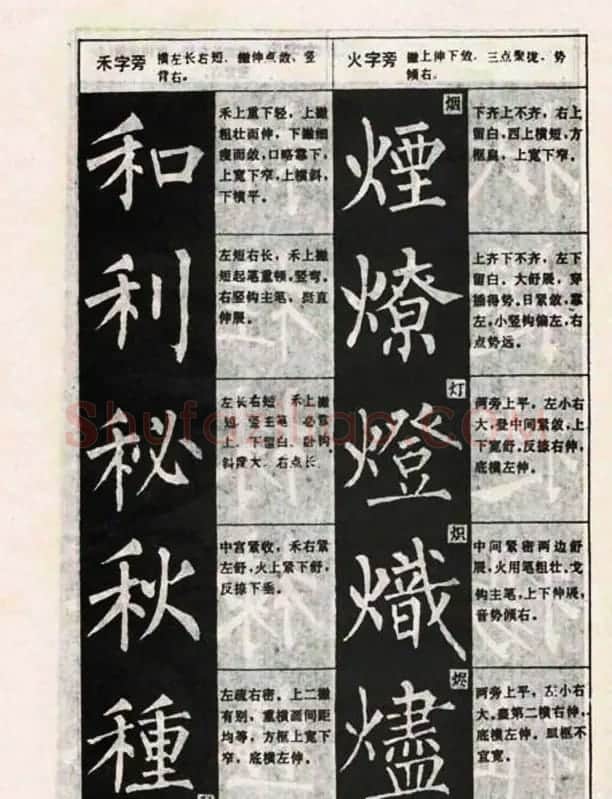 柳体书法教程《柳公权楷书结构》 | 毛笔楷书字帖