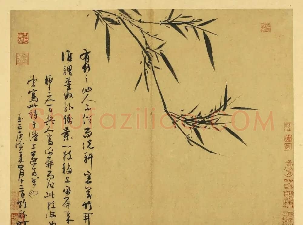 元代吴镇71岁书画册《墨竹谱》 | 传世书法作品欣赏