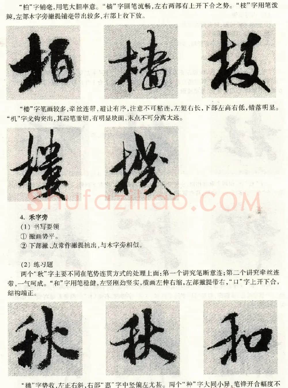 书法教程《米芾蜀素帖技法--偏旁部首》 | 毛笔行书字帖