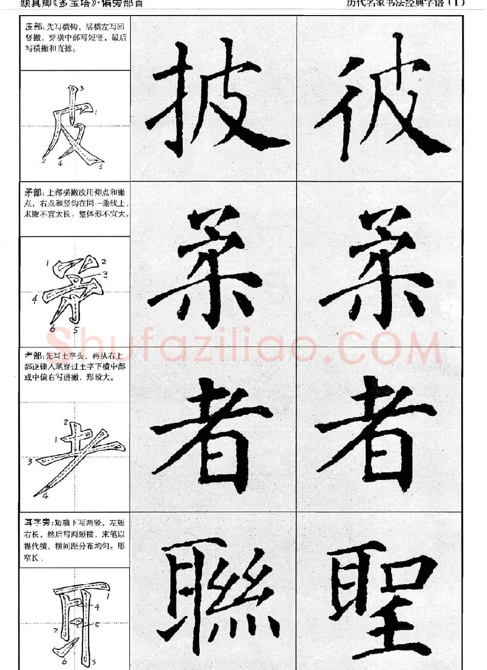 经典字帖：颜真卿多宝塔字谱 | 软笔楷书字帖