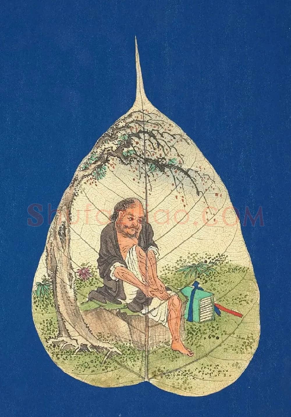 金字隶书题赞《菩提叶彩绘佛像集》 | 传世书法作品鉴赏
