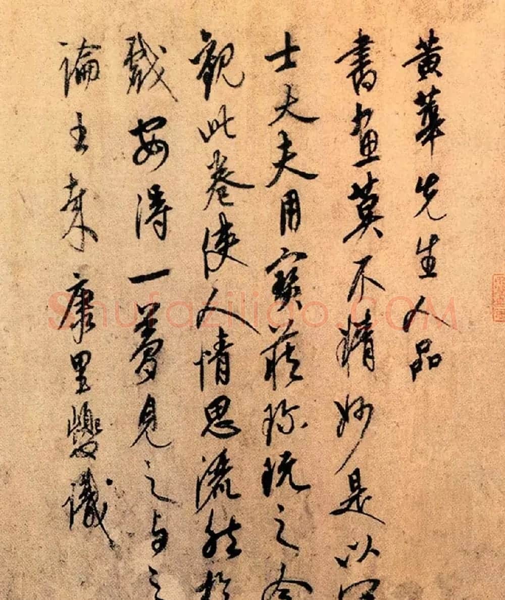 元代康里巎巎书法《跋幽竹枯槎图》 | 书法作品欣赏