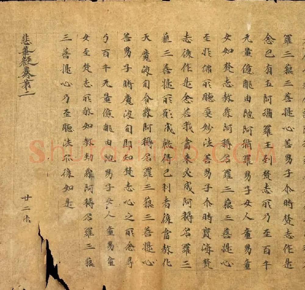 敦煌遗书墨迹欣赏《悲华经卷第二》 | 敦煌写经欣赏