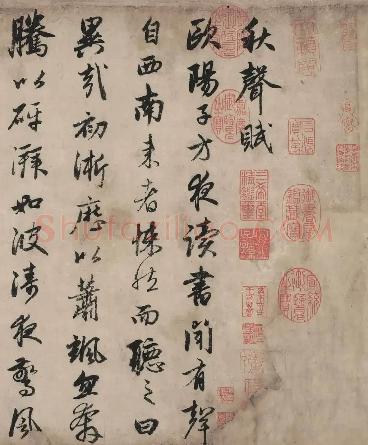 赵孟頫书法作品《秋声赋全卷》TIF下载 | 软笔书法作品