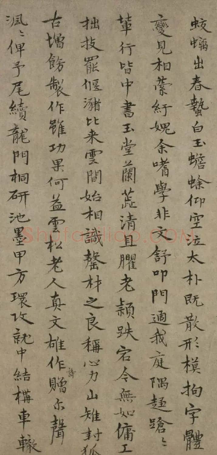 元代张枢楷书次韵陆诗并记 | 书法作品赏析