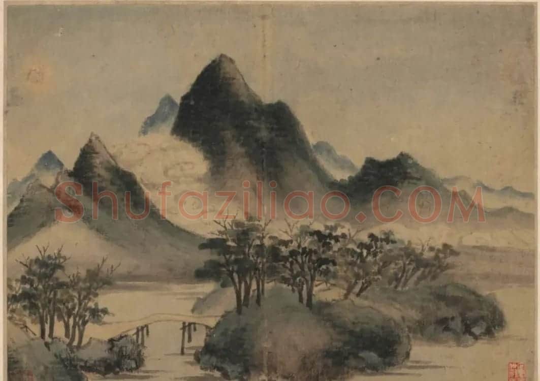 董其昌书法鉴题曹知白山水册 | 传世书法作品精选
