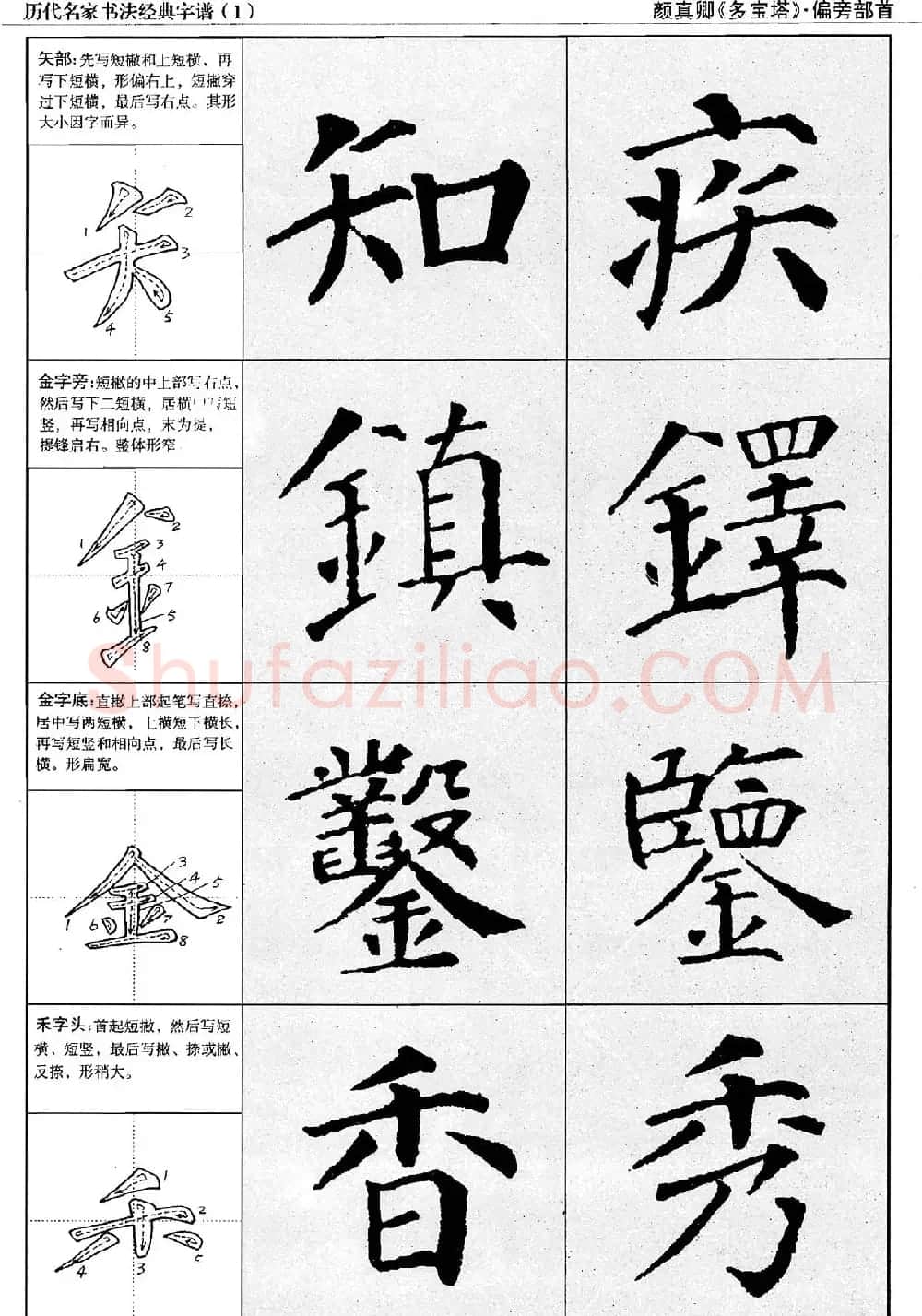 经典字帖：颜真卿多宝塔字谱 | 软笔楷书字帖