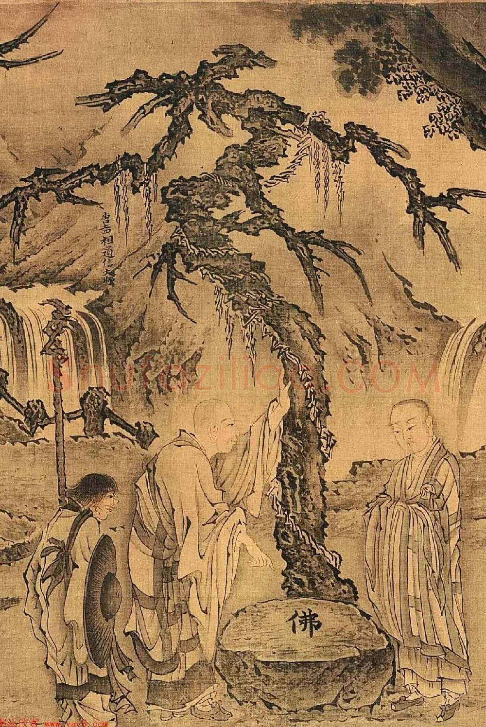 戴进工笔人物画赏析《达摩六代祖师图》 | 传世书法作品鉴赏