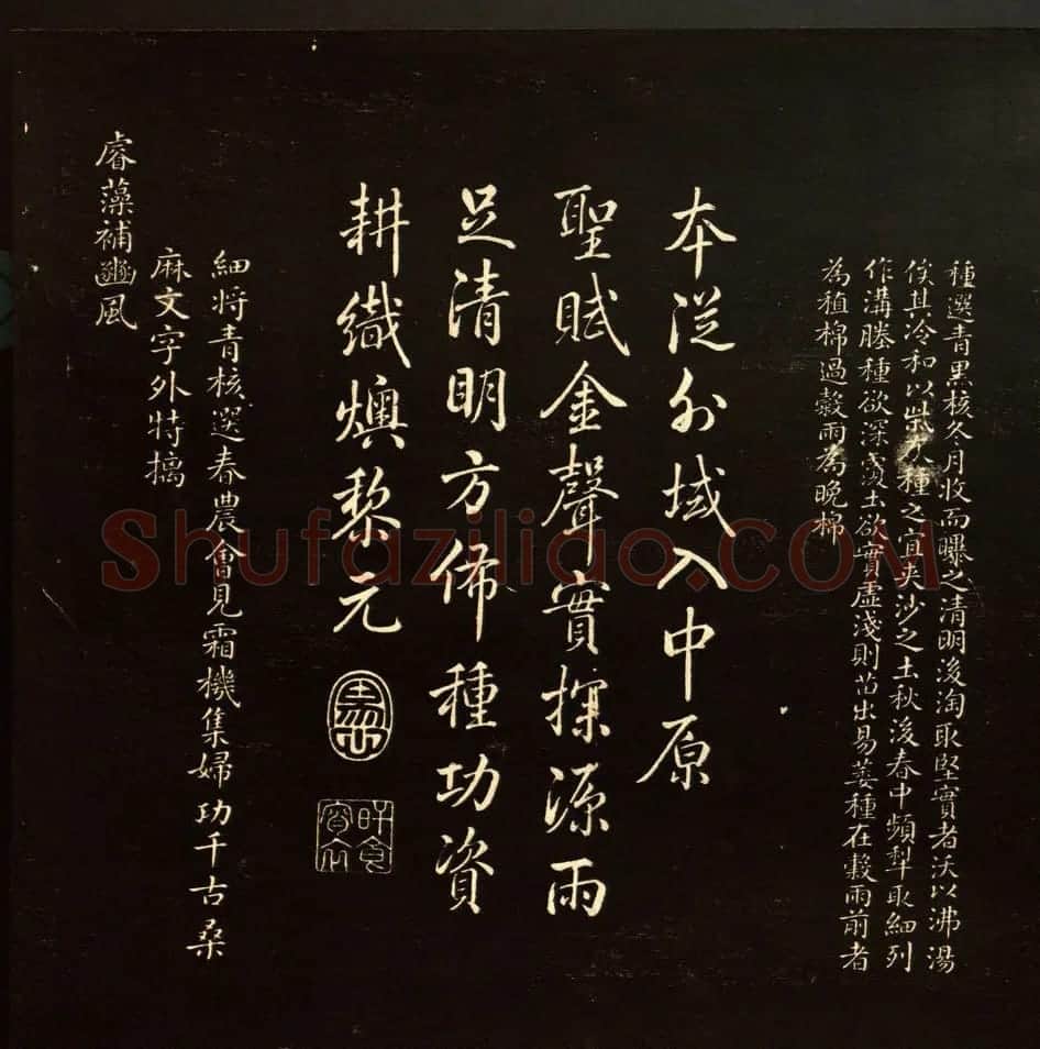 乾隆书法题诗《御题棉花图》拓本 | 传世书法作品赏析