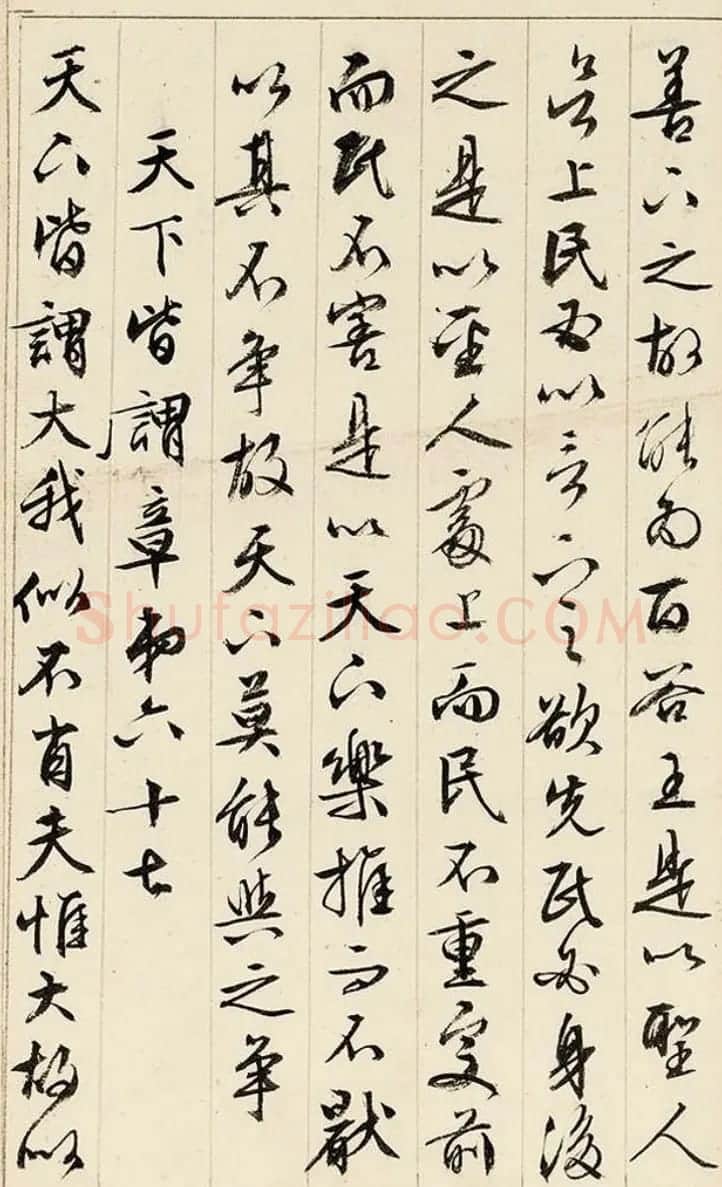 文徵明89岁行书《道德经》册页 | 毛笔书法作品