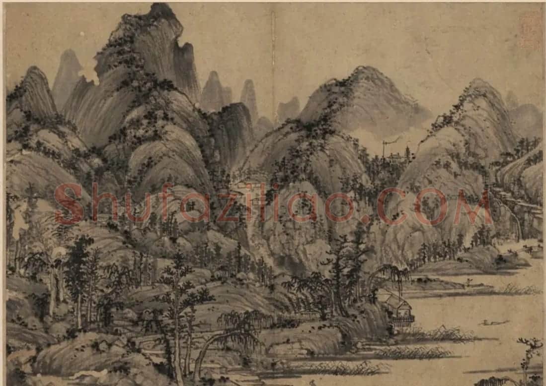 董其昌书法鉴题曹知白山水册 | 传世书法作品精选