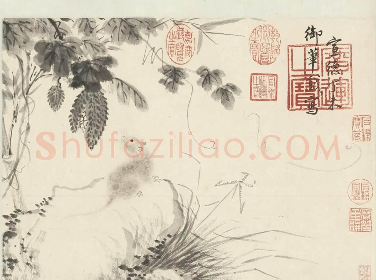 明宣宗朱瞻基《三鼠图》+明宪宗朱见深楷书题跋 | 传世书法作品鉴赏