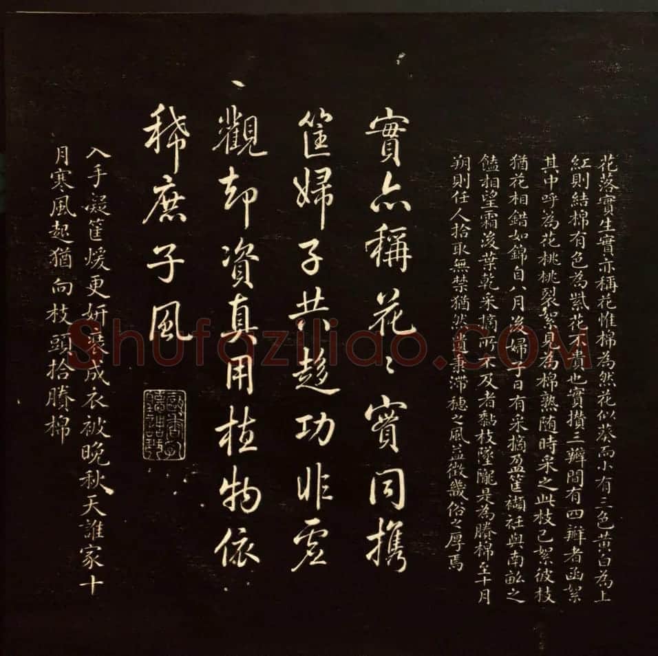 乾隆书法题诗《御题棉花图》拓本 | 传世书法作品赏析