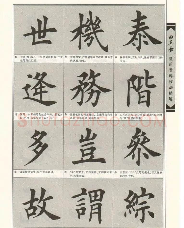 欧楷字帖欣赏《田英章皇甫君碑技法精解》 | 毛笔楷书字帖