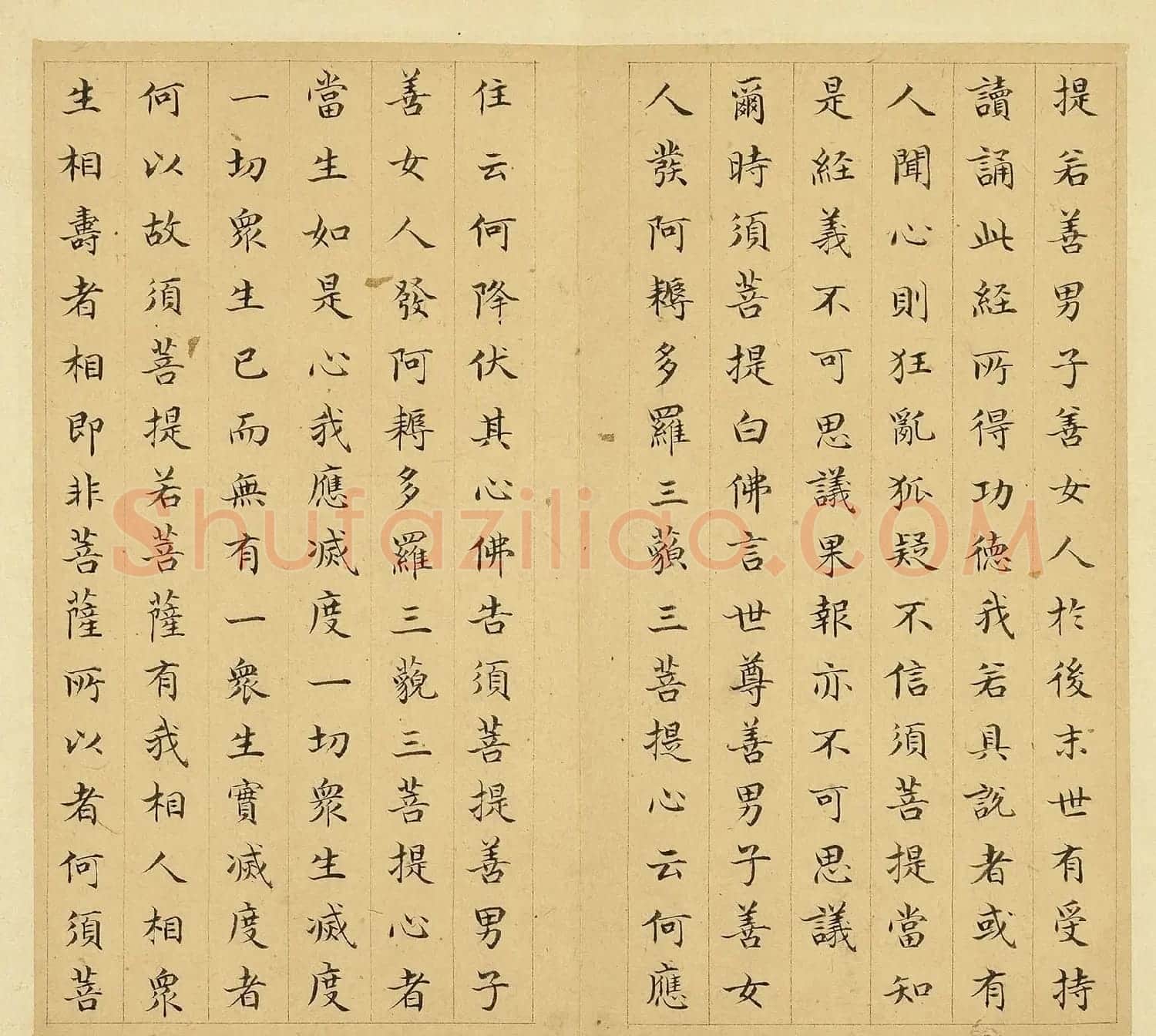 明代文震孟楷书《金刚般若波罗蜜经》册 | 软笔书法作品