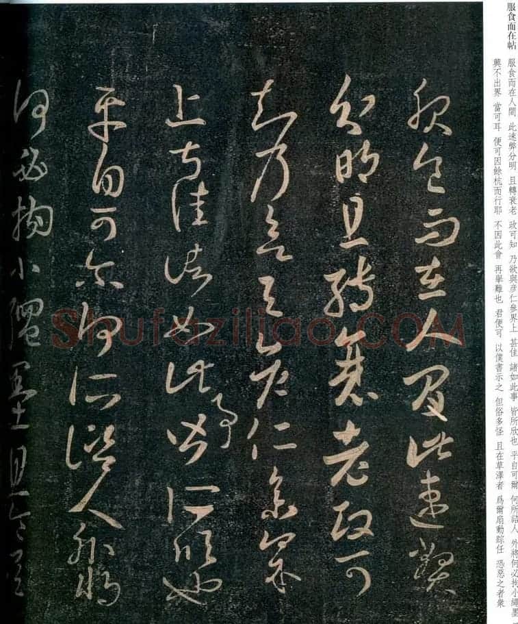 王羲之草书欣赏《服食而在帖》拓本大图 | 书法名家作品欣赏