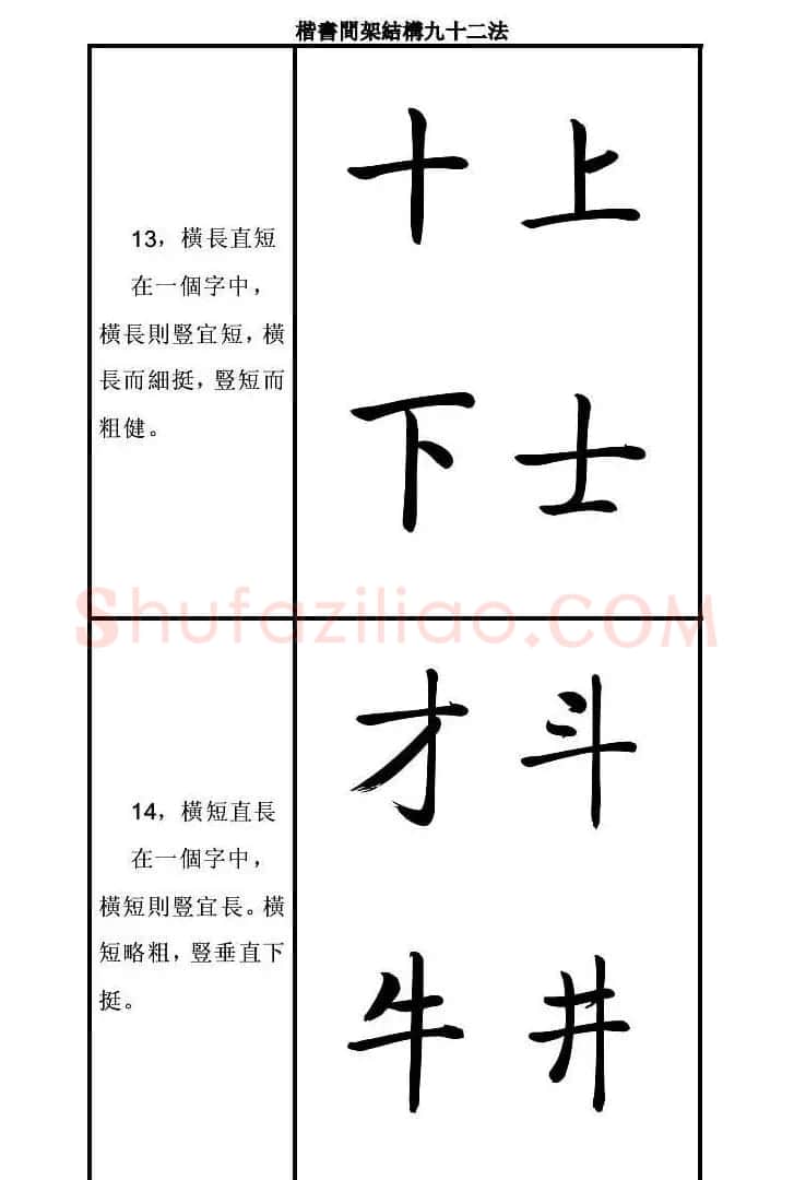 启功字帖楷书间架结构九十二法 | 毛笔楷书字帖