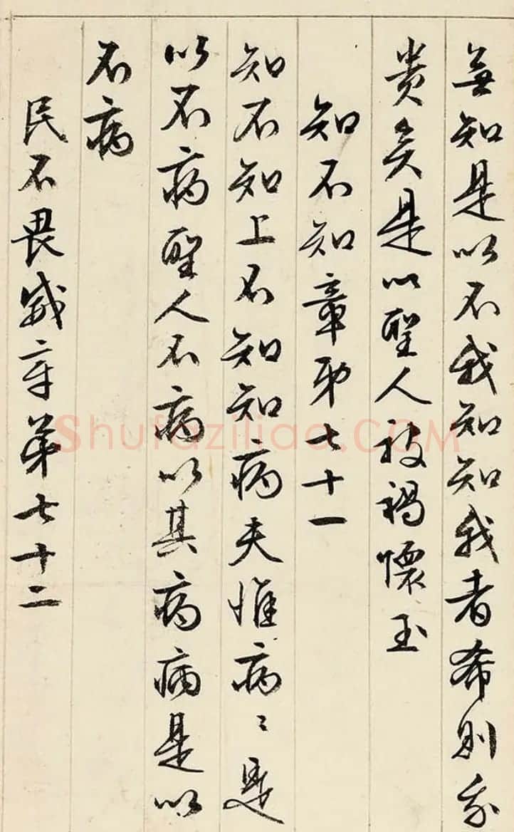 文徵明89岁行书《道德经》册页 | 毛笔书法作品