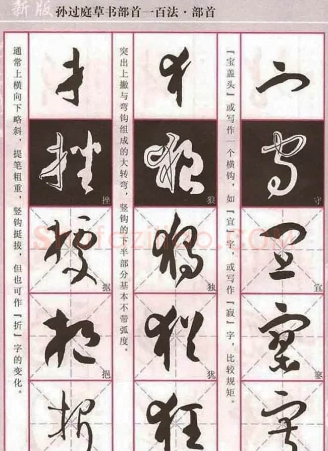 历代名家字帖《孙过庭草书部首一百法》 | 软笔草书字帖