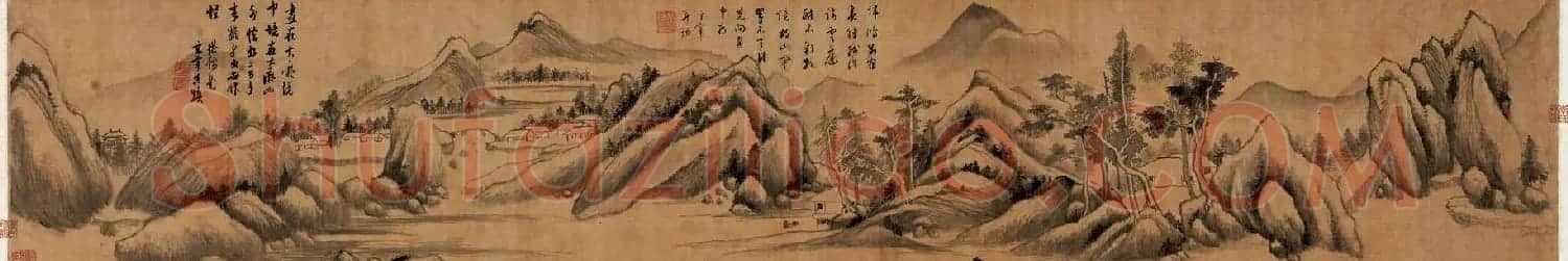 张瑞图书法题跋欣赏《买山别策》董思翁仿大痴山水卷 | 传世书法作品精选